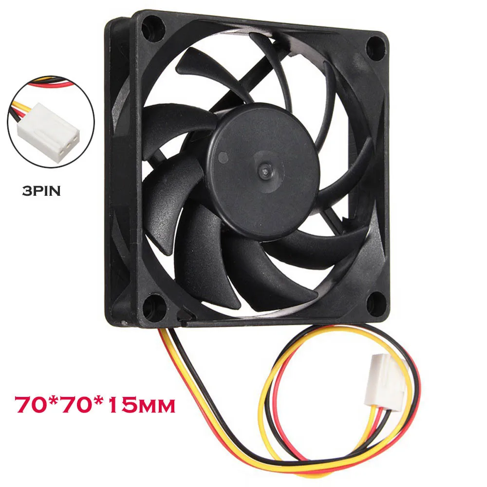 

BINMER Silent CPU Cooler Fan 70x70x15mm 12V 3pin Computer Cooling Case PC Fan Quiet Heatsink cooler para processador Black L0429