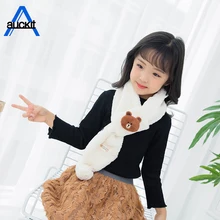 Осень-зима плюшевые Новые Детские теплые шарф с имитацией кроличьей шерсти для мальчиков и для девочек, шаль, косынка Костюмы аксессуары CA-96