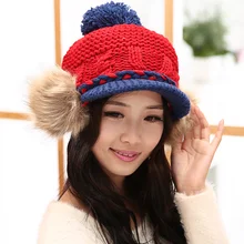 Осенняя и зимняя Модная трикотажная шляпа, теплая вязаная шапка, женская зимняя бейсболка