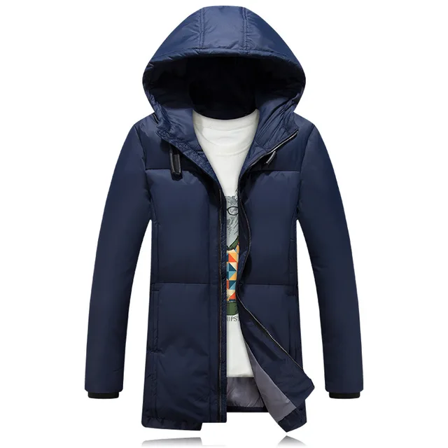 Cheap 2016 New autumn and winter coat thicker Slim Long Down jacket padded male fashion hooded jacket men's coats jackets