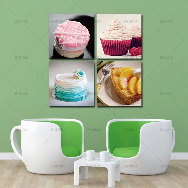 canvs wall art Colorful Cake Food Canvas Prints Modern Wall Art Paintings Cakes Decor Giclee Artwork for Room Decorations | Дом и сад
