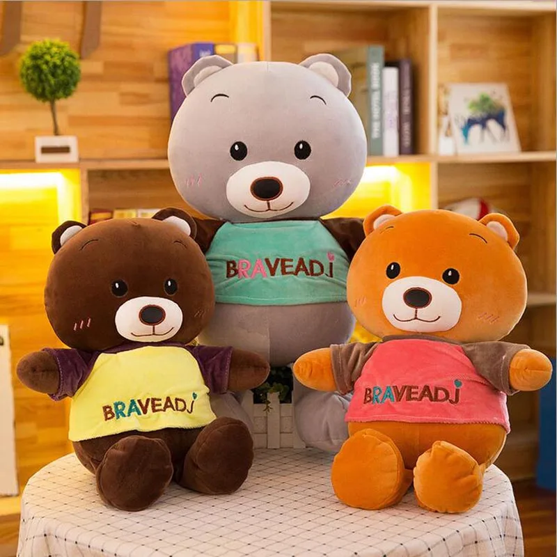 

Lovely Wearing Clothe Bear Plush Toy Stuffed Animal Bear Plush Doll Gift For Children & Kids