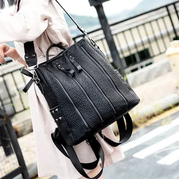 

QINRANGUIO Genuine Leather Backpack Women Cow Leather Women Backpack 2020 School Backpacks for Teenage Girls Backpack Female