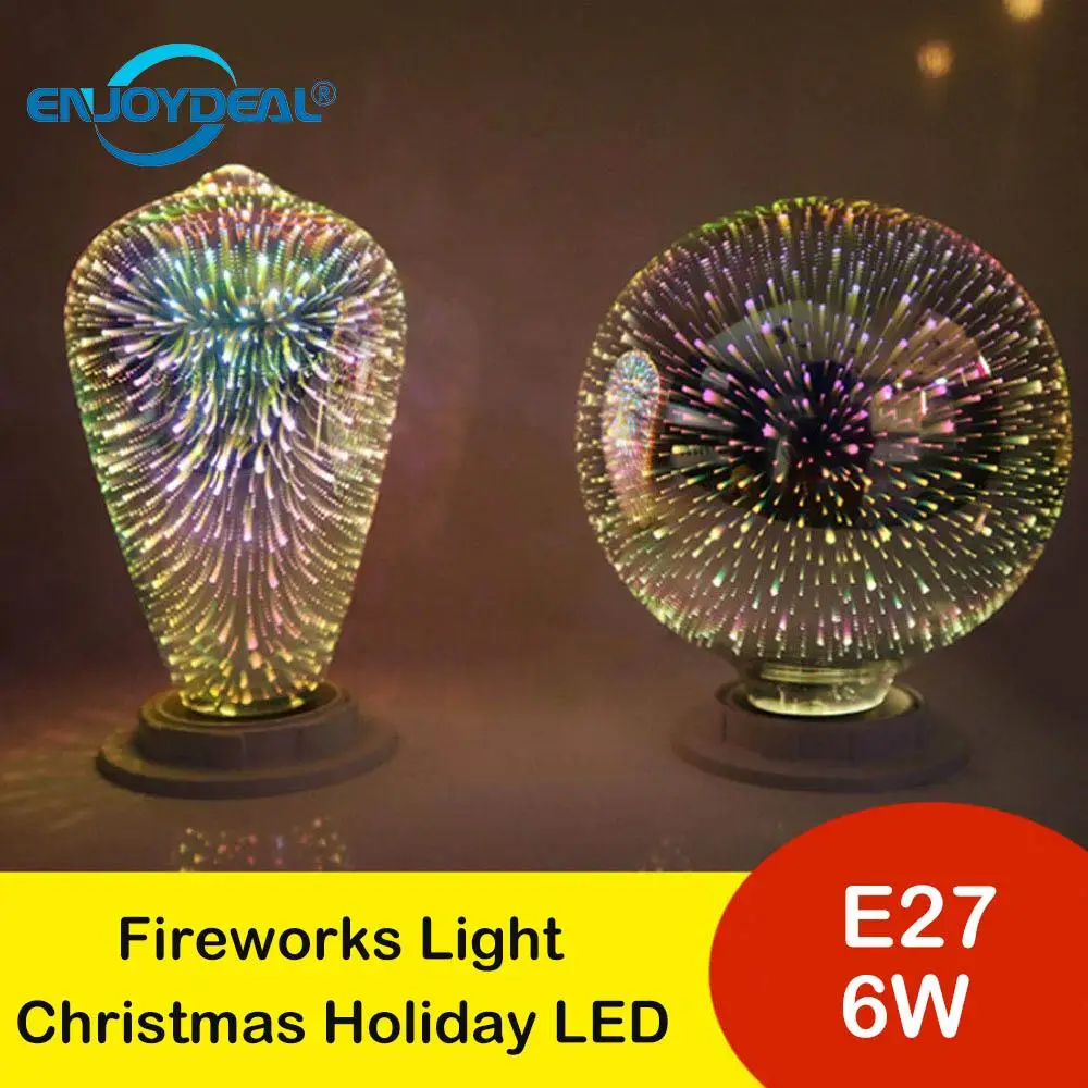 

6W 3D Decoration Light Bulbs Fireworks Light LED Lamp Bulb A60 ST64 G80 G95 G125 Christmas Party Holiday Novelty Decorative