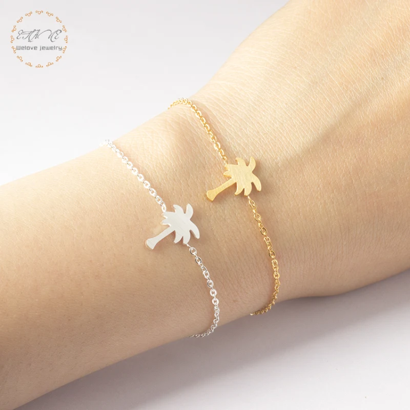 Tropical Palm Tree Charms Bracelets For Women Friendship Gift Beach