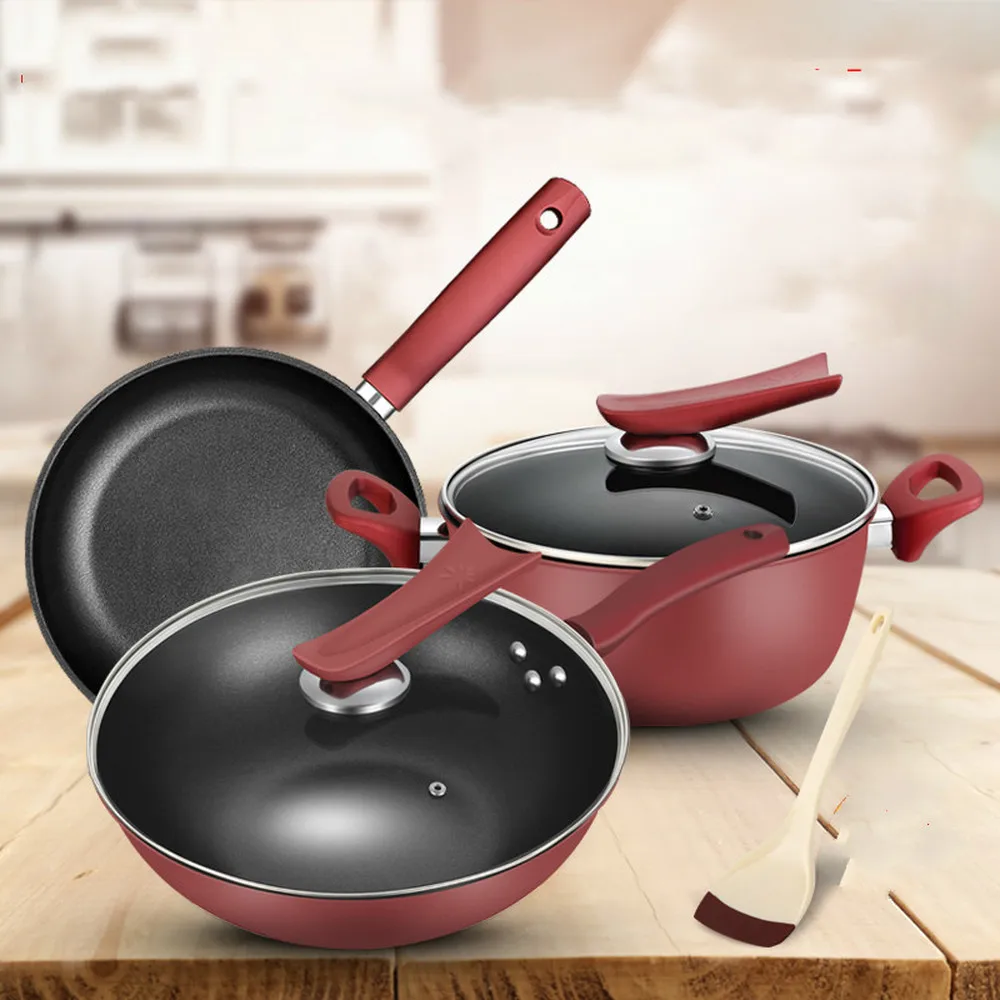 

Cookware pot combination pot non-stick pan frying pan three-piece set of household induction furnace LM3161716