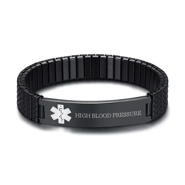 Men's Medical ID Jewelry Classic Stretch Band MedicAlert Bracelet in ...