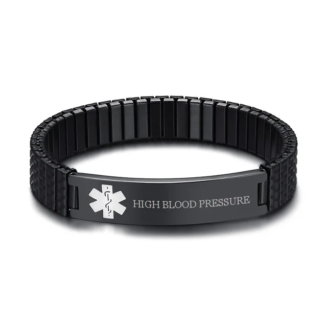 Men's Medical ID Jewelry Classic Stretch Band MedicAlert Bracelet in