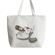 Книга друзей Нацумэ Мадара Nyanko-sensei питьевой алкоголь японского Аниме Холст Tote сумки сумка для покупок с персонажем из мультфильма AN157