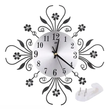 

Silent Fashion Living Room Clock BZ443 European Style Quartz Movement Home Office Wall Clock Aluminum Mirror Clock