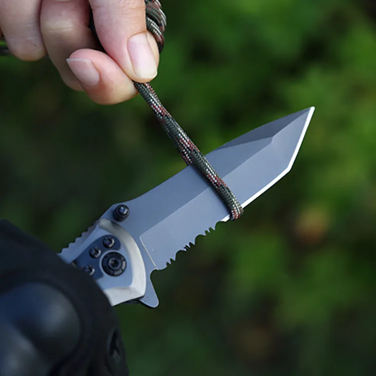 HS инструменты зубчатый карманный нож для охоты Выживание Военный Тактический тонкий край Swagger складной нож
