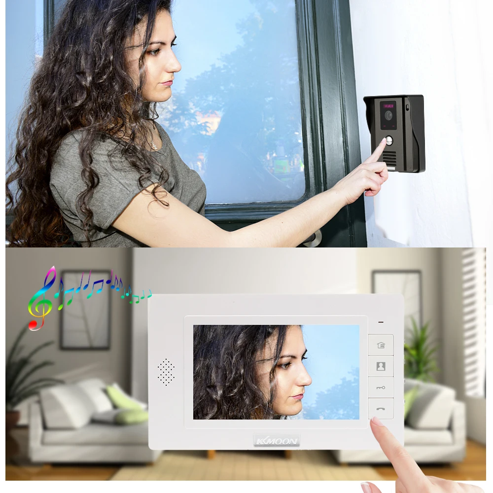 KKmoon®" видео телефон домофон дверной звонок удаленный разблокировка ночного видения непромокаемая камера видеонаблюдения для дома