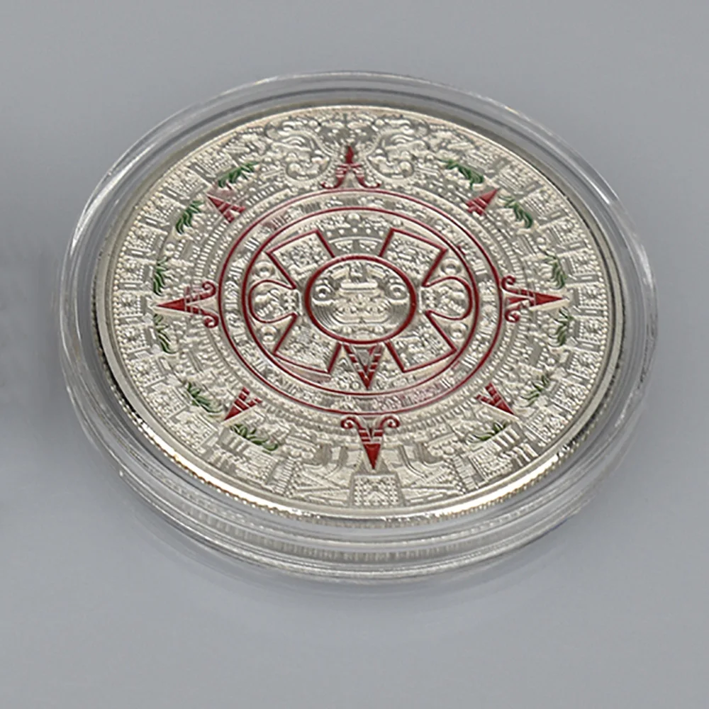 Золотой посеребренный ацтекский пророчество Майя памятная монета календарь художественный подарок