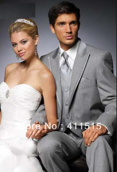 Limited Offer of  Free shipping/Top sellcustom made cheap shallow gray Groom Tuxedos Best man Suit Wedding Groomsman/