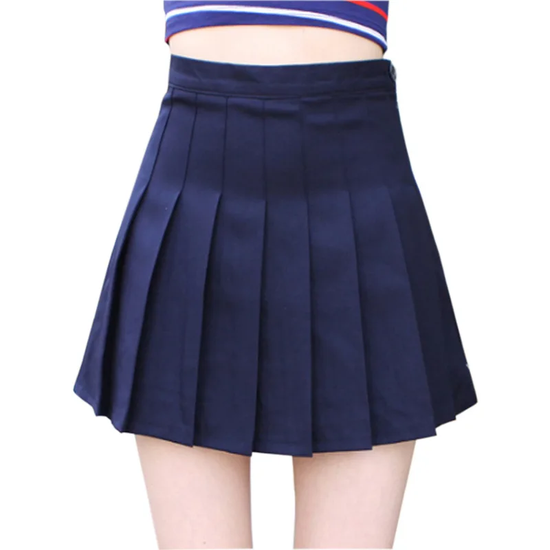 Корейская Весенняя и Летняя женская плиссированная юбка с высокой талией для косплея, школьная форма, мини-юбка Kawaii faldas mujer