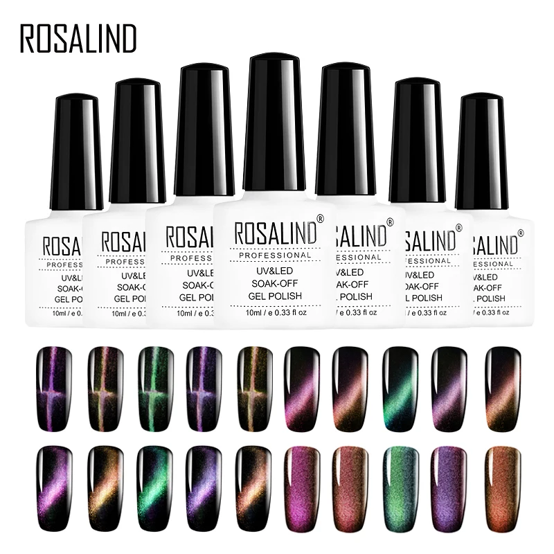 

ROSALIND Gel Nail Polish 10ML Cat Eye All For Manicure permanent primer Gel UV Nail Art Top Coat Gel Varnish Nails Polish