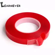 15*3000mm Nail Art adhésif Double face ruban rouge Film clair bande autocollants pour ongles affichage lentille manucure décoration outil(China)