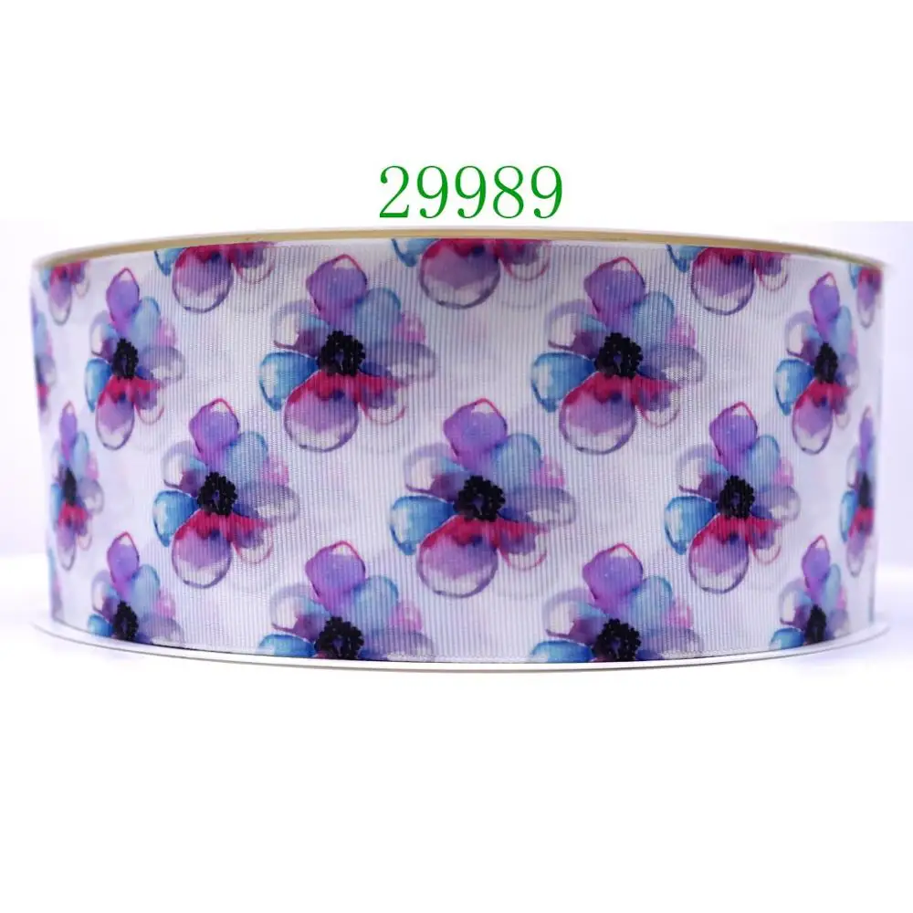 50 ярдов Цветок напечатанный grosgrain ленты 30040