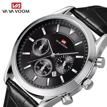 Top Luxury Brand Men's Business Casual Watch Man Leather Belt Wrist Watch Sports Waterproof Calendar Quartz Movement Watch 2019 super speed v6 v0180 racer quartz movement wrist watch for man black brown white