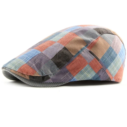 HT1711 2018 New Beret Hats for Men Women Spring Summer Flat Caps Retro Plaid Berets Femme Adjustable Unisex Men Women Beret Cap kangol tropic monty Berets