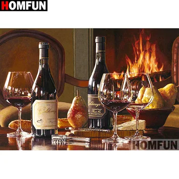 

HOMFUN Full Square/Round Drill 5D DIY Diamond Painting "Wine scenery" Embroidery Cross Stitch 5D Home Decor Gift A16966