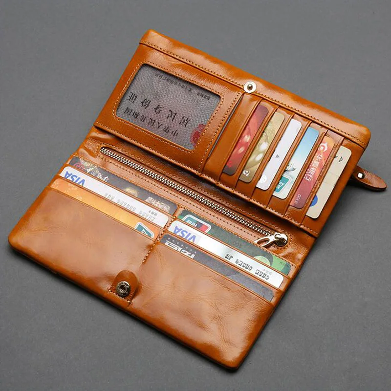 Женский кошелек CHSANATO Длинный из кожи с воском|ladies fashion wallets|ladies walletleather women wallet |