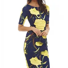 Женское платье, элегантное, с принтом, для работы, в деловом стиле, на каждый день, вечерние, летнее, облегающее, Vestidos размера плюс 106