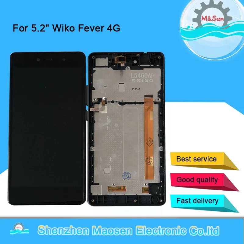 M& Sen для 5," Wiko Fever 4G ЖК-экран+ сенсорная панель дигитайзер с рамкой для Wiko Fever дисплей