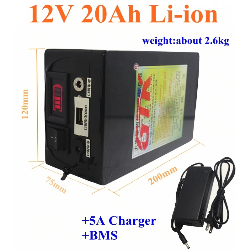 Rechargeable 12v fish finder battery 12v 20Ah 3.7V lithium