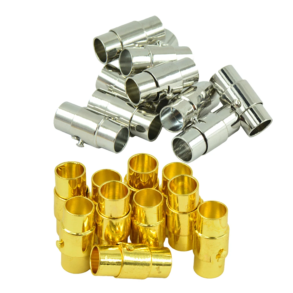 20 Sets Leather-Kumihimo Glue In Magnetic Clasp Slide Lock Bracelet DIY 4mm