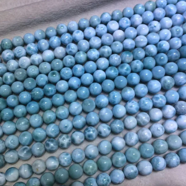 Натуральный Ларимар/медный пектолит бусины каменные бусины-разделители DIY свободные бусины для изготовления ювелирных изделий прядь 1" - Цвет: blue larimar