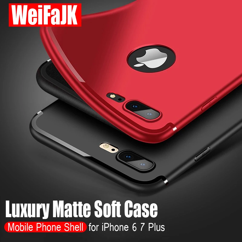 

WeiFaJK Luxury Matte Soft Silicone Case for iPhone 6 7 Plus 5s 5 SE TPU Full Cover Cases for iPhone X 7 6s 6 Plus Case Coque Bag