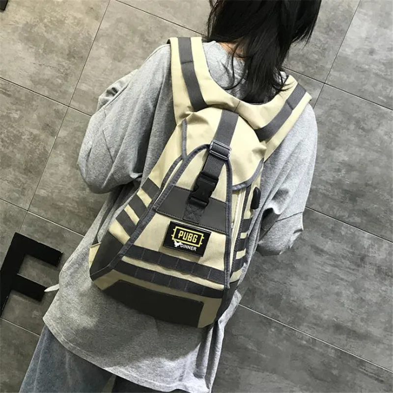  Game PUBG Backpack Perfect Reduction Level 1 Backpack Cosplay Costumes Props 1:1 USB Connector Stud