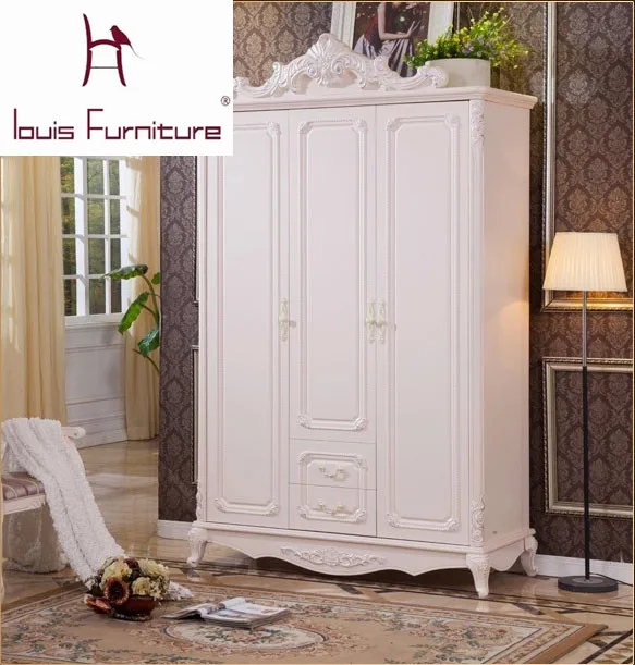 Bedroom Furniture Continental Wardrobe French Carved Bedroom Furniture Continental Wardrobe French Carved Depiction Silver Three Doors Two Drawers Wood Lockers