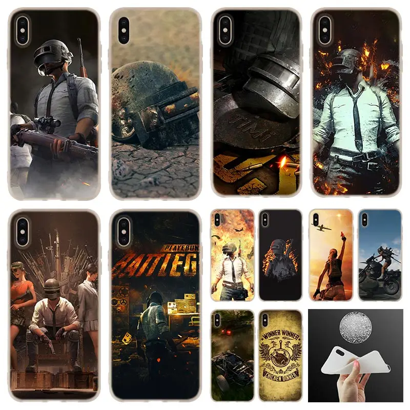 

For iphone x case PUBG soft silicone Phone Case cover For iPhone 7 8 Plus XR XS Max 5.8 6.5 6.1 2019 4 5 5S SE 6 6s case