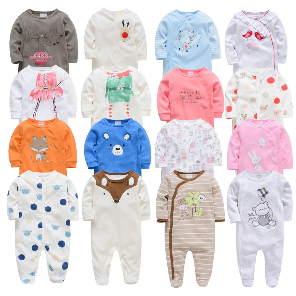 

Kavkas 2019 Summer Baby Romper Kid Boy Girl Newborn Jumpsuit Long Sleeve Cotton Pajamas 0-12 Months Rompers Baby Clothes
