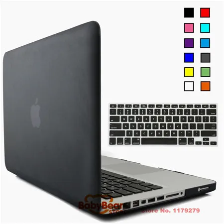 2 в 1 разноцветный Матовый Жесткий чехол и Защита клавиатуры для Mac book Pro 13 15 для Macbook Pro 13,3 15,4 A1278 A1286 - Цвет: black