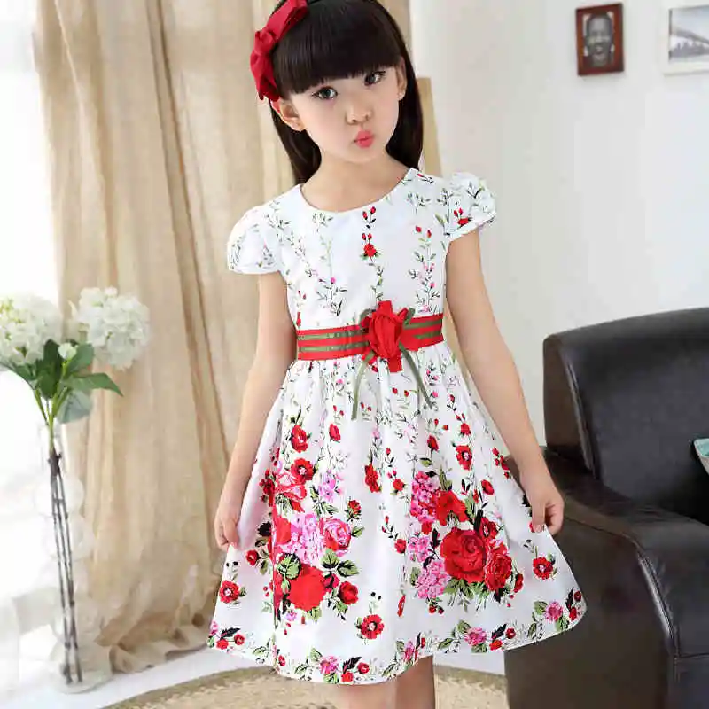 Girl Dresses Summer 2017 Brand Girls Party Dress Kids Girl Princess Dress Floral Children Clothing