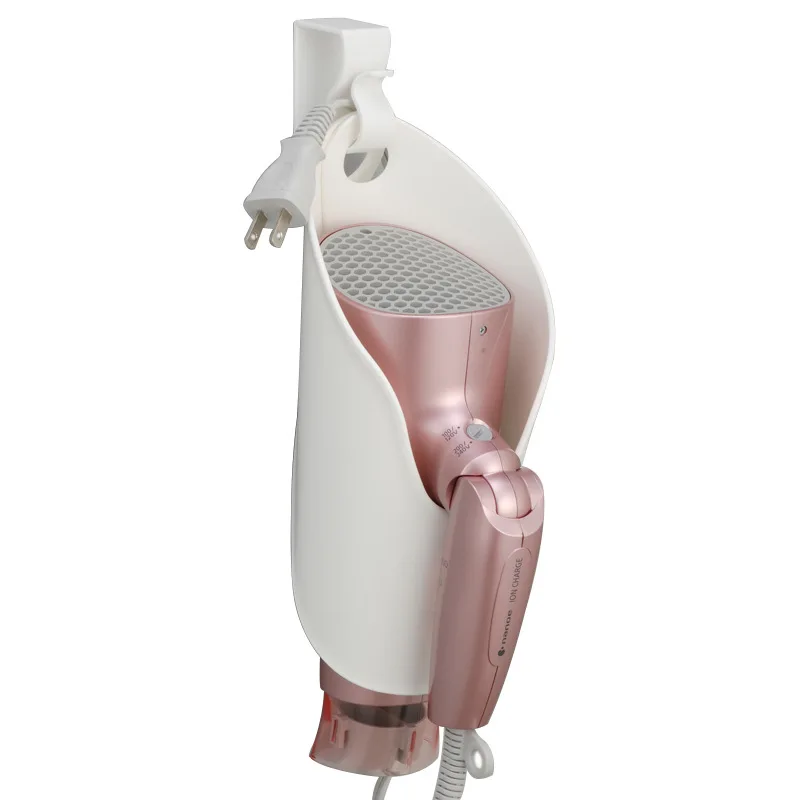 الحمام مجفف الشعر حامل الحائط رف الفضاء حفظ تخزين الرف المنظم PP حامل مجفف متعددة الوظائف شماعات