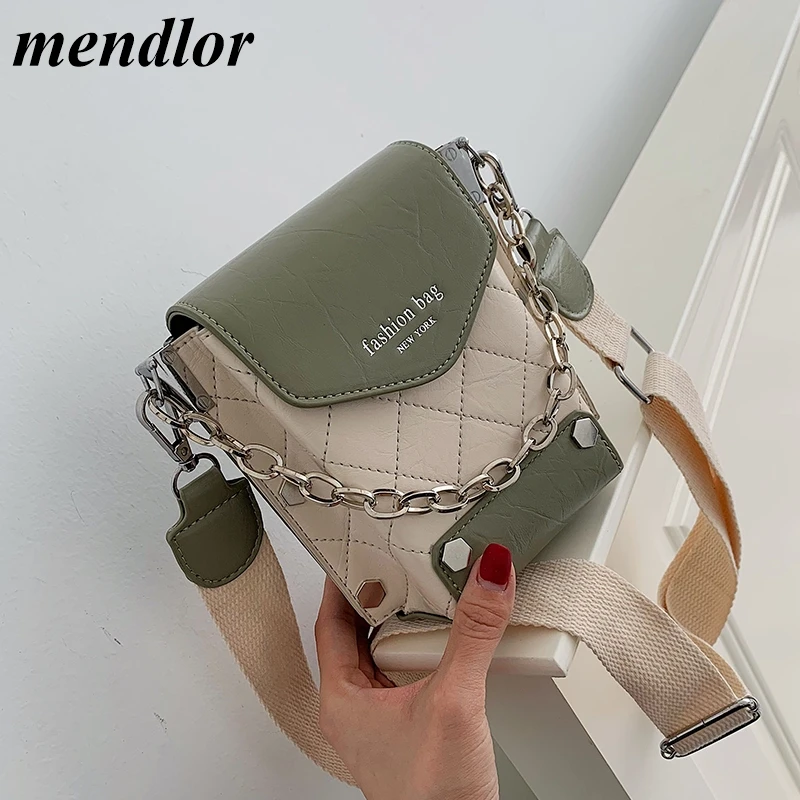 

Small bucket quilted women bags fashion Rivet chain messenger 2019 leather shoulder crossbody handbag designer lady brand female