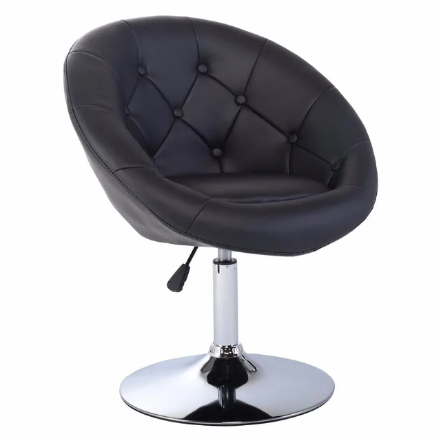 Goplus Adjule Modern Swivel Bar Chair Round Tufted Back Accent Goplus Adjule Modern Swivel Bar Chair Round Tufted Back Accent Pu Leather Black Home Office