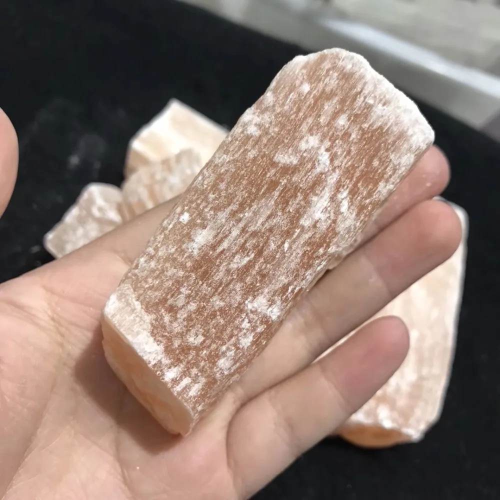 

Natural raw yellow gypsum stone selenite healing crystal specimen