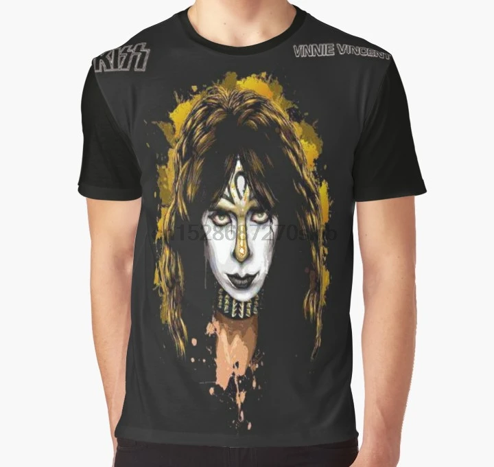 

All Over Print 3D Tshirt Men Big Print T Shirt KISS Vinnie Vincent Solo Album Alternative Artwork Women