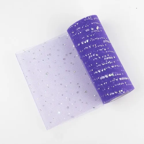 sequin 26 Блестящий рулон тюля с блестками 25 ярдов 15 см 6 дюймов катушка пачка Свадебная отделка органзы лазер поделки день рождения поставки - Цвет: sequin 26