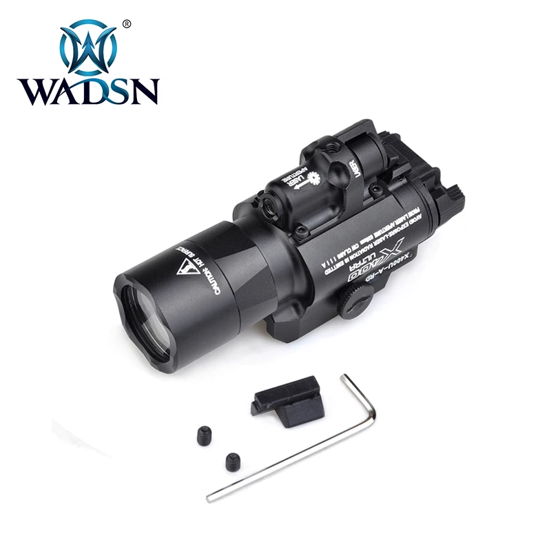 

WADSN Tactical Flashlight SF X400 ULTRA Pistol Scout Light w/ Built-in Laser Sight X400U Red Laser Airsoft Torches Weapon Lights