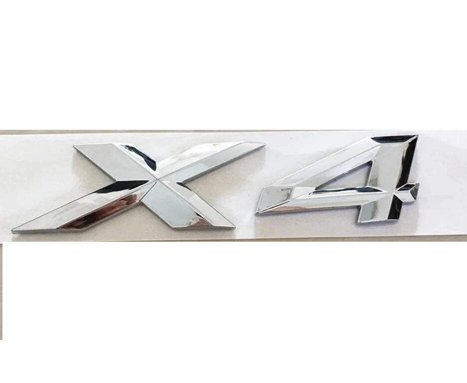 

Chrome ABS Number Letters Word Car Trunk Badge Emblem Letter Decal Sticker for BMW X4
