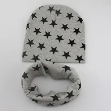 (Hat+Scarf) 2pcs/Set Winter Autumn Crochet Baby Hat Girls Boys Cap Cotton Scarf Beanie Infant knitted New Children Star Toddlers