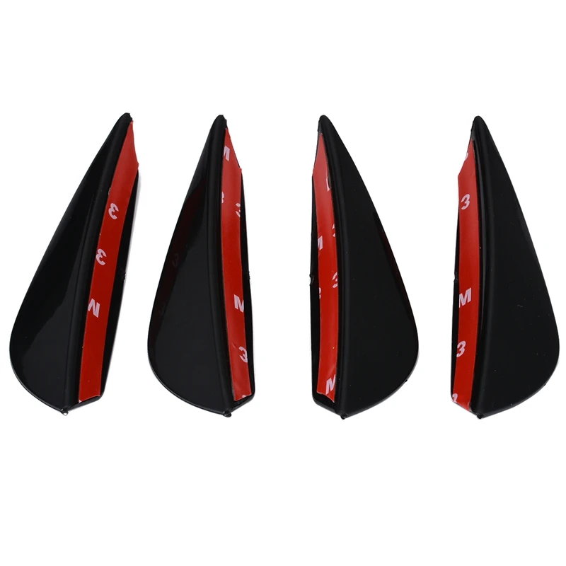 4 piezas de parachoques delantero del coche aletas de labio Canards divisor Kit de ajuste ABS parachoques delantero Spoiler piezas de Exterior del coche venta caliente