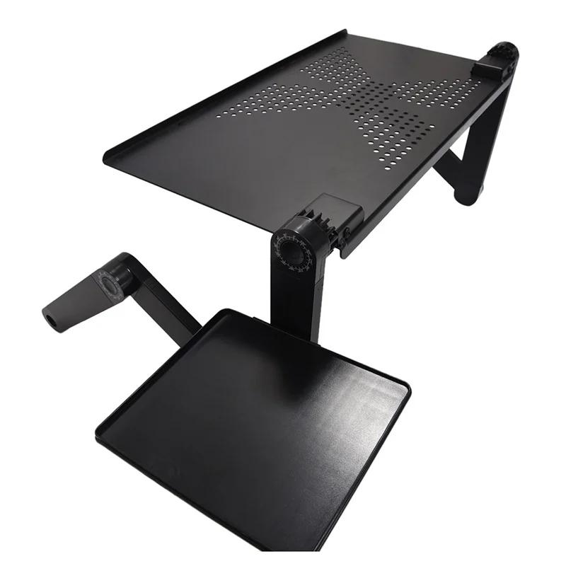 Portable Foldable Adjustable folding Laptop Desk Computer Table Stand Tray For Sofa Bed Black mobile laptop table Multi Function