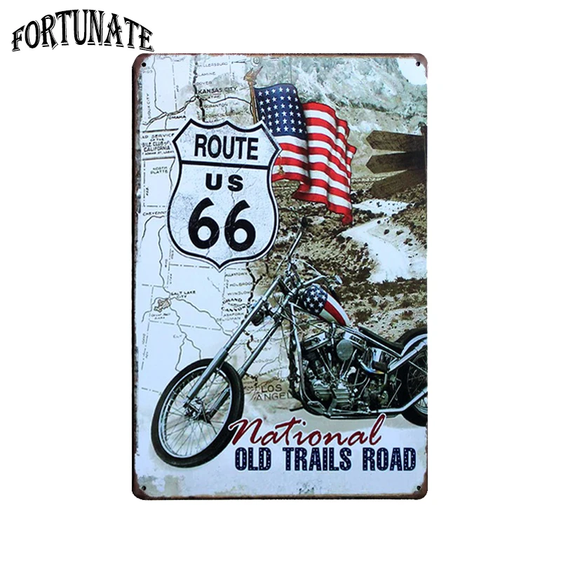 Горячие мотоциклетные Route 66 знак Ретро Металлические знаки домашний декор
